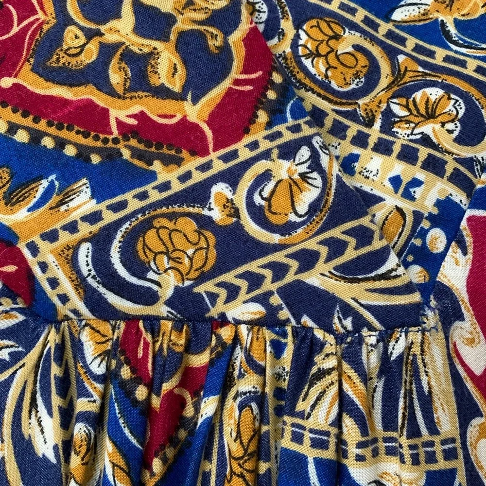 Vintage Caftan Multicolor Maxi Boho Dress Size OSFM - Picture 13 of 16